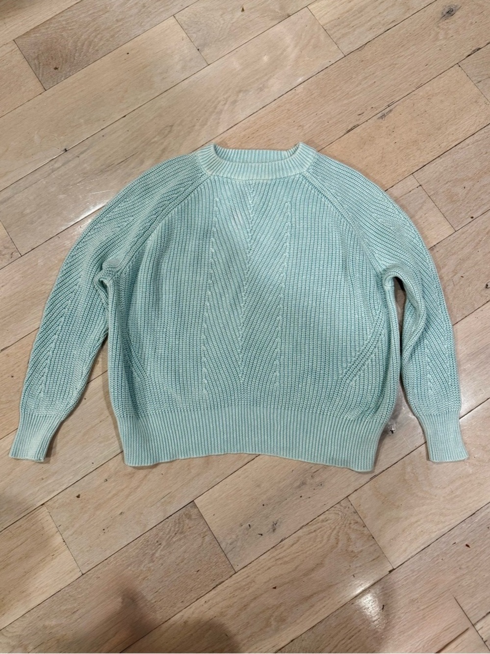 Demylee Chelsea Washed Cotton Sweater Size S in Ice Blue